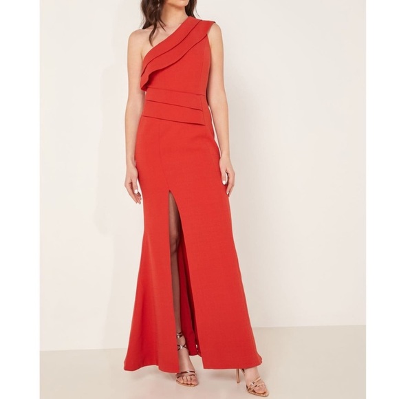 C/Meo Collective Fragment Side Slit One Shoulder Dress - Picture 4 of 4